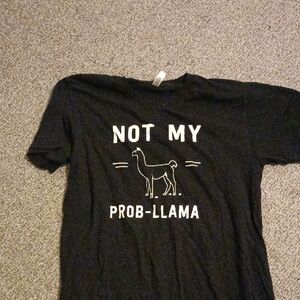 Not My Prob-Llama Black T-Shirt